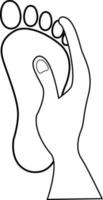 icône de massage des pieds sur fond blanc. signe de spa de massage des pieds. symbole de semelle de pied féminin ou masculin. vecteur