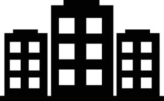 icône d'immeuble de bureaux sur fond blanc. style plat. signe d'appartement. concept d'entreprise d'architecture. symbole de l'entreprise. vecteur