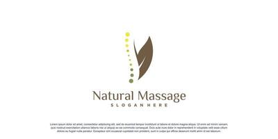 logo chiropratique pour massage et affaires avec vecteur premium de concept d'élément créatif