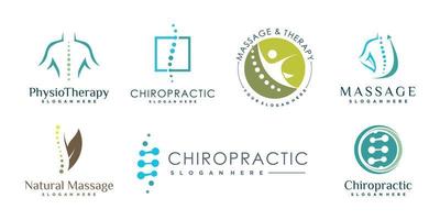 logo chiropratique avec vecteur premium de concept d'élément créatif