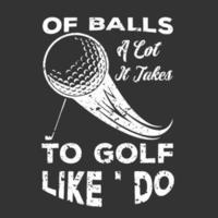 conception de t-shirt rétro vintage de golf avec squelette jouant au golf illustration vintage vecteur