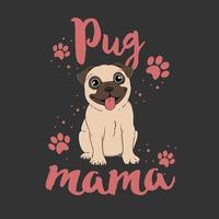 vecteur de chien et conception de t-shirt de chien de carlins, illustrations de chien, t-shirt drôle de chien de carlins