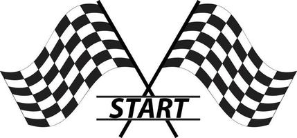 icône de démarrage sur fond blanc. style plat. signe de drapeau de course. symbole de départ. vecteur