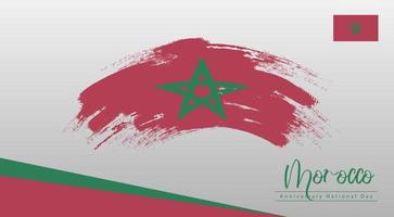 bonne fête nationale maroc. bannière, carte de voeux, conception de flyer. conception de modèle d'affiche vecteur