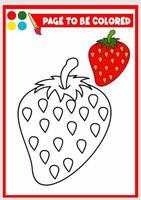 livre de coloriage pour les enfants. fraise vecteur