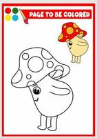 livre de coloriage pour les enfants. champignon vecteur
