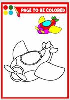 livre de coloriage pour les enfants. avion vecteur