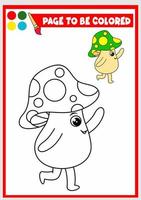 livre de coloriage pour les enfants. champignon vecteur