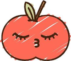 dessin à la craie pomme vecteur