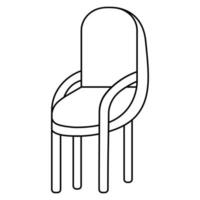 fauteuil. esquisser. chaise avec accoudoirs. élément intérieur. illustration vectorielle. contour sur fond isolé. meubles pour la maison et le bureau. vecteur