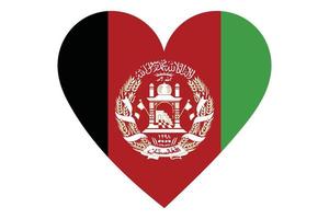 vecteur de drapeau coeur de l'afghanistan sur fond blanc.