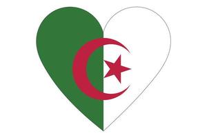 vecteur de drapeau coeur de l'Algérie sur fond blanc.