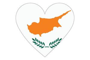 vecteur de drapeau coeur de Chypre sur fond blanc.