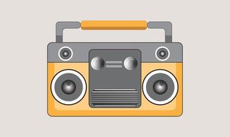 illustration de lecteur de musique radio orange pour le divertissement et la fête vecteur