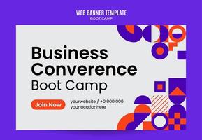 géométrie moderne - bannière web bootcamp pour l'affiche, la bannière, l'espace et l'arrière-plan des médias sociaux vecteur