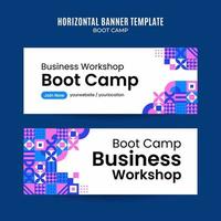 géométrie moderne - bannière web bootcamp pour affiche horizontale de médias sociaux, bannière, espace et arrière-plan vecteur