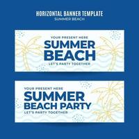 jour d'été - bannière web de fête sur la plage pour l'affiche horizontale des médias sociaux, la bannière, l'espace et l'arrière-plan vecteur