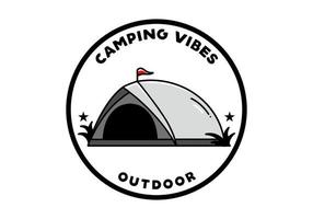 conception de badge illustration camping tente dôme vecteur