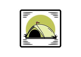 conception de badge illustration camping tente dôme vecteur