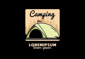 conception de badge illustration camping tente dôme vecteur