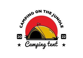 conception de badge illustration camping tente dôme vecteur