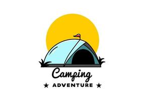 conception de badge illustration camping tente dôme vecteur