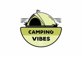 conception de badge illustration camping tente dôme vecteur