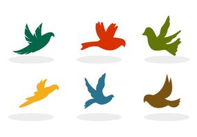 Vecteurs de silhouette d'oiseaux volants