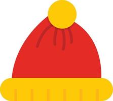 icône plate de chapeau de laine vecteur