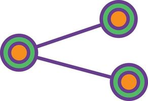 ligne de liaison remplie de deux couleurs vecteur