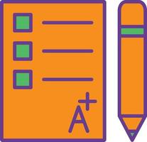 ligne d'examen remplie de deux couleurs vecteur