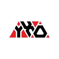 création de logo de lettre triangle yxo avec forme de triangle. monogramme de conception de logo triangle yxo. modèle de logo vectoriel triangle yxo avec couleur rouge. logo triangulaire yxo logo simple, élégant et luxueux. yxo