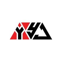 création de logo de lettre triangle yyj avec forme de triangle. monogramme de conception de logo triangle yyj. modèle de logo vectoriel triangle yyj avec couleur rouge. yyj logo triangulaire logo simple, élégant et luxueux. aaj