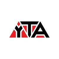 création de logo de lettre triangle yta avec forme de triangle. monogramme de conception de logo triangle yta. modèle de logo vectoriel triangle yta avec couleur rouge. yta logo triangulaire logo simple, élégant et luxueux. oui