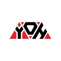 création de logo de lettre triangle yoh avec forme de triangle. monogramme de conception de logo triangle yoh. modèle de logo vectoriel triangle yoh avec couleur rouge. yoh logo triangulaire logo simple, élégant et luxueux. ouais