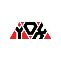 création de logo de lettre triangle yox avec forme de triangle. monogramme de conception de logo triangle yox. modèle de logo vectoriel triangle yox avec couleur rouge. logo triangulaire yox logo simple, élégant et luxueux. yox