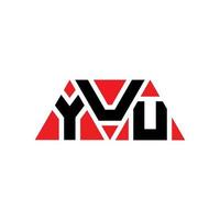 création de logo de lettre triangle yuu avec forme de triangle. monogramme de conception de logo triangle yuu. modèle de logo vectoriel triangle yuu avec couleur rouge. logo triangulaire yuu logo simple, élégant et luxueux. yuu