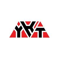 création de logo de lettre triangle ykt avec forme de triangle. monogramme de conception de logo triangle ykt. modèle de logo vectoriel triangle ykt avec couleur rouge. logo triangulaire ykt logo simple, élégant et luxueux. ykt
