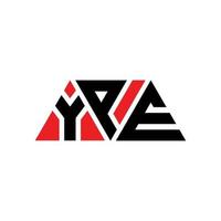 création de logo de lettre triangle ype avec forme de triangle. monogramme de conception de logo triangle ype. modèle de logo vectoriel triangle ype avec couleur rouge. ype logo triangulaire logo simple, élégant et luxueux. oui