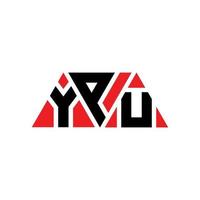création de logo de lettre triangle ypu avec forme de triangle. monogramme de conception de logo triangle ypu. modèle de logo vectoriel triangle ypu avec couleur rouge. ypu logo triangulaire logo simple, élégant et luxueux. oui