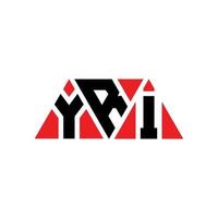 création de logo de lettre triangle yri avec forme de triangle. monogramme de conception de logo triangle yri. modèle de logo vectoriel triangle yri avec couleur rouge. logo triangulaire yri logo simple, élégant et luxueux. yri