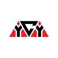 création de logo de lettre triangle ycy avec forme de triangle. monogramme de conception de logo triangle ycy. modèle de logo vectoriel triangle ycy avec couleur rouge. logo triangulaire ycy logo simple, élégant et luxueux. ycy