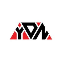 création de logo de lettre triangle ydn avec forme de triangle. monogramme de conception de logo triangle ydn. modèle de logo vectoriel triangle ydn avec couleur rouge. logo triangulaire ydn logo simple, élégant et luxueux. ydn