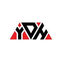 création de logo de lettre triangle ydh avec forme de triangle. monogramme de conception de logo triangle ydh. modèle de logo vectoriel triangle ydh avec couleur rouge. logo triangulaire ydh logo simple, élégant et luxueux. ydh