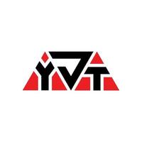 création de logo de lettre triangle yjt avec forme de triangle. monogramme de conception de logo triangle yjt. modèle de logo vectoriel triangle yjt avec couleur rouge. yjt logo triangulaire logo simple, élégant et luxueux. yjt