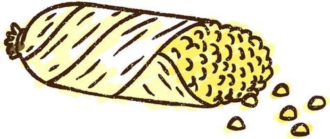 dessin à la craie d'épi de maïs vecteur