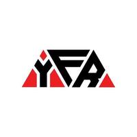 création de logo de lettre triangle yfr avec forme de triangle. monogramme de conception de logo triangle yfr. modèle de logo vectoriel triangle yfr avec couleur rouge. logo triangulaire yfr logo simple, élégant et luxueux. yfr