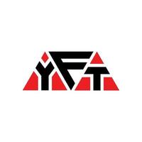 création de logo de lettre triangle yft avec forme de triangle. monogramme de conception de logo triangle yft. modèle de logo vectoriel triangle yft avec couleur rouge. logo triangulaire yft logo simple, élégant et luxueux. yft