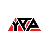 création de logo de lettre triangle yap avec forme de triangle. monogramme de conception de logo triangle yap. modèle de logo vectoriel triangle yap avec couleur rouge. yap logo triangulaire logo simple, élégant et luxueux. japper