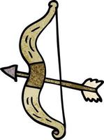 dessin animé doodle arc et flèche vecteur
